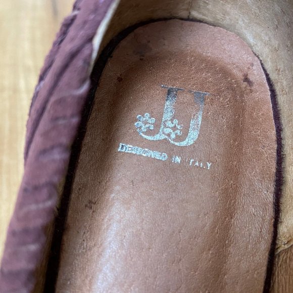 J J Designed In Italy Suede Purple Embroidered Heels Pump Size: 36 (US: 6) - Picture 4 of 10